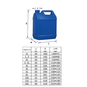 Bouteille en <span class=keywords><strong>Plastique</strong></span> de 1 L, 1,5 L, 2 L, 2,5 L, 3 L, 4 L, 5 L, 6 L, 10 L, 20 L avec Bouchon Antivol à Anneau et Couvercle Intérieur Ligne de Niveau Liquide <span class=keywords><strong>Bidon</strong></span> - Product Image 6