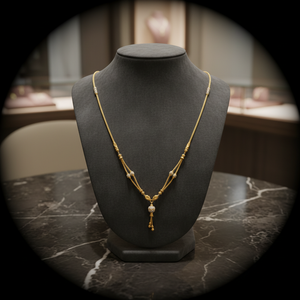 Joyería de moda con cadena larga para fiesta nupcial tradicional, diseño elegante en forma de Y con piedras doradas y blancas, dokiyu para mujer - Product Image 3