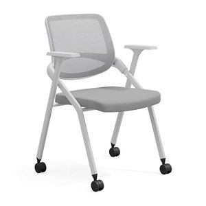 Chaise de bureau au design moderne, empilable, rembourrée, avec roulettes, pour salle de réunion - Product Image 1