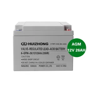 Bateria de armazenamento de chumbo-ácido 12v 26ah AGM para sistema solar.