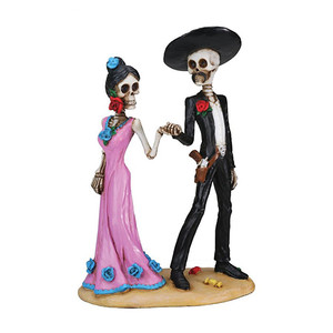 Figura Decorativa de Pareja de Esqueletos del Día de Muertos con Manos Entrelazadas, Diseño Nuevo, para Decoración del Hogar y Bodas - Product Image 1