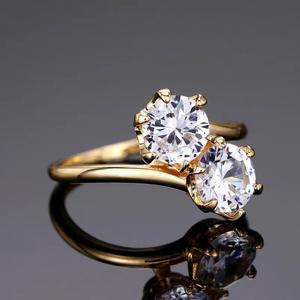 Anello di fidanzamento da donna Q566 in oro massiccio 18 carati con diamante naturale taglio brillante rotondo, stile classico, colore D - Product Image 6