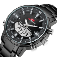 Jam Tangan Pria Sport Dual Time Digital LCD Quartz Mewah Jepang dengan Lampu dan Finishing Brushed