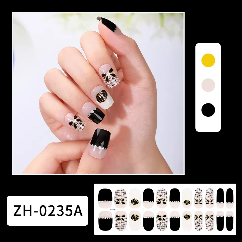 2023 New Gel Nail Sticker With Uv Gel Nail Wraps Gel Strip Nail Stickers Semi Cured Wholesale