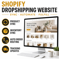 Développement de site web Shopify Dropshipping personnalisé pour web et mobile avec synchronisation des produits et import des fournisseurs LionCreate