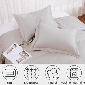 Juego de Funda Nórdica de Lujo de 3 Piezas en <span class=keywords><strong>Beige</strong></span> Claro, Elaborado con 100% Algodón Egipcio de 400 Hilos, con Fundas de Almohada - Product Image 4
