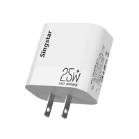 Chargeur mural universel pour téléphone portable A+C 25W, bloc de charge portable 5.1A 2.4A, adaptateur secteur pour iPhone 16 17 Pro Max