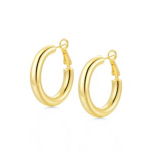 Alla moda 50MM grandi gioielli di moda da donna placcati in oro grossi orecchini a cerchio in ottone per la festa simbolo religioso cristiano - Product Image 3