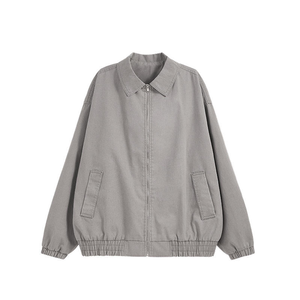 Polo Toile Durable Veste Zip-up Vintage Streetwear Veste Un Mot Poche Lâche Couture Veste pour Homme - Product Image 1