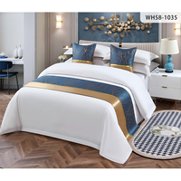 Couvre-lit de luxe pour hôtel haut de gamme, couleur unie classique, écharpe de lit de luxe, anti-boulochage, design anti-rides pour hôtel