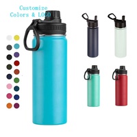 공장 맞춤형 트렌디 22온스(650ml) 이중벽 304 스테인리스 스틸 12-24시간 보온 보냉 진공 텀블러 물병