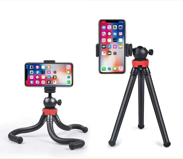 360 Degree Flexible TPR Mini Tripod Portable Octopus Tripod for Smartphone and Camera