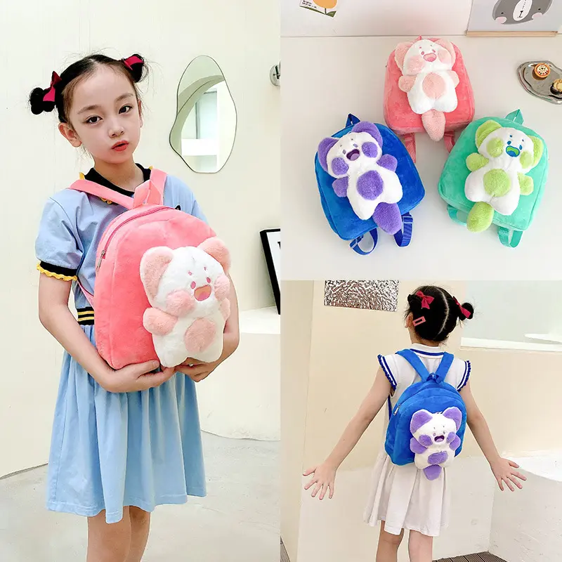 Bag Girl Cute Plush Backpack 2022 Autumn And Winter New Bear Backpack Children'S Schoolbag One Shoulder Crossbody Bag