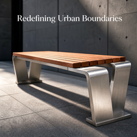 Bancs de jardin modernes en acier inoxydable, chaises populaires pour entrées et parcs, bancs métalliques à cadre en V