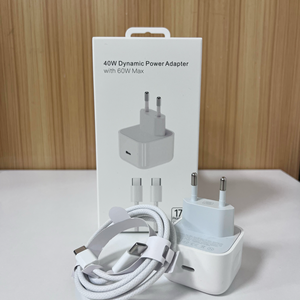 ชุดอุปกรณ์ชาร์จ 40W PD Type C สำหรับ iPhone อะแดปเตอร์จ่ายไฟไดนามิก 40W สูงสุด 60W สายถัก USB-C to USB-C 60W อะแดปเตอร์ EU US UK USB-C - Product Image 3