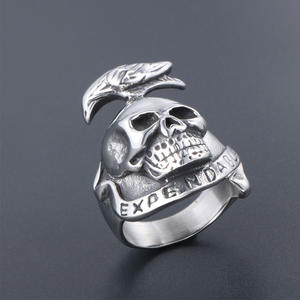 Personnalité accessoires de mode vente en gros Expendables corbeau <span class=keywords><strong>tatouage</strong></span> anneau acier Taige bijoux hommes bracelet anneau SA812 - Product Image 3