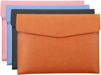 Carpeta de Archivos A4 de Cuero PU SAKANU, Portadocumentos Impermeable con Impresión UV, Estuche Tipo Sobre con Cierre a Presión, Origen China