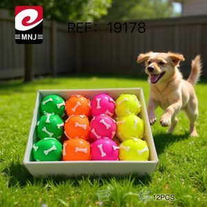 Giocattolo per cani, palla rimbalzante, 12 pezzi, colorata, con design a forma di osso, per il gioco degli animali domestici - Product Image 2