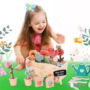ชุดของเล่นสวนขนาดเล็ก บทบาทสมมติเป็นคนสวน ของเล่นจำลองต้นไม้ 30 ชิ้น บล็อกไม้ ของเล่นจับคู่ บทบาทสมมติ - Product Image 2