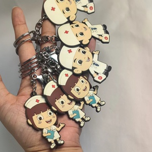 พวงกุญแจซิลิโคนน่ารักแบบขายส่ง พวงกุญแจการ์ตูนแพทย์และพยาบาล 3 มิติ พีวีซี ตุ๊กตาห้อยกระเป๋าสุดน่ารัก พวงกุญแจรูปแพนด้า - Product Image 2