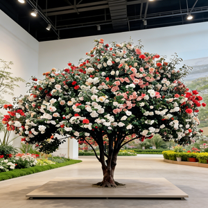 Árbol de Camelia Artificial de Alta Simulación, Flores de Seda Multicolores, Planta Artificial para Decoración de Sala de Estar, Cafetería, Tienda - Product Image 4