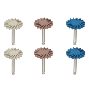 6 Stück/Box Gummi-Selbstglanz-Polierscheiben mit 2,35mm Schaft, Montierte Verbundharz-Spiralflexbürste, <span class=keywords><strong>Mini</strong></span>-Schleifwerkzeuge - Product Image 1