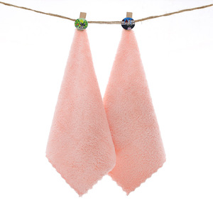 Toalla de algodón 100% cuadrada suave de 25cm X 25cm <span class=keywords><strong>para</strong></span> limpieza facial en el baño tejido de punto <span class=keywords><strong>para</strong></span> uso doméstico Color sólido <span class=keywords><strong>para</strong></span> niños - Product Image 5