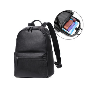 Mochila Escolar de Cuero Genuino Unisex para Hombre, Mochila de Cuero de Lujo Premium con Cierre de Cremallera para <span class=keywords><strong>Viajes</strong></span> de Negocios - Product Image 5