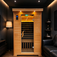 Ruang Sauna Inframerah Modern Kayu Hemlock Solid Berkualitas Tinggi Ramah Lingkungan 3 Pemanas Panel Kontrol Komputer Villa Home Spa