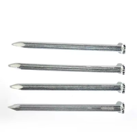 Clous en fer de qualité industrielle pour béton avec tige spirale polie, tête plate, pointe acérée - Diamètre personnalisable pour usage en construction
