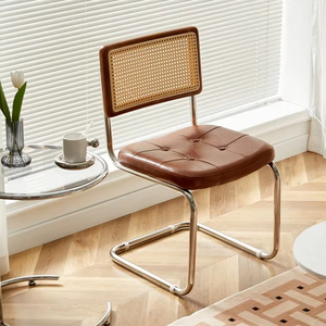Sillas de Comedor de Madera Maciza <span class=keywords><strong>Marcel</strong></span> Breuer Cesca, Ratán Natural Negro con Brazos, para Hogar, Cocina, Hotel, Escuela, Salón - Product Image 1