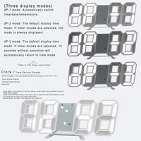 Horloge numérique 3D LED avec minuterie, veilleuse et alarme, pour bureau, maison, salon