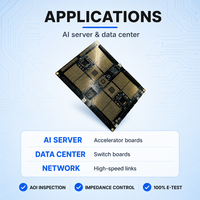 Fabricant de cartes PCB pour serveurs IA - Carte multicouche à faible perte, contrôlée en impédance, PCBA personnalisée pour applications haute fréquence, surface ENIG