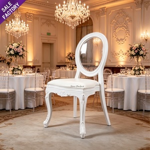 Good Sale Event Party Luxury Furniture Resin Plastic Outdoor <b>Stackable</b> White O Back <b>Chairs</b> for Wedding - Product Image 1