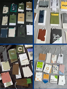 Tùy chỉnh treo thẻ cho thương hiệu quần áo màu đen mờ giấy hangtags cho quần áo sang trọng vàng dập logo - Product Image 6