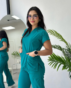 Ensemble <span class=keywords><strong>de</strong></span> blouses médicales YUHONG, confortable, extensible, col en V, manches courtes, unisexe, uniformes d'assistant dentaire, respirant, doux, vêtements <span class=keywords><strong>de</strong></span> <span class=keywords><strong>travail</strong></span> médicaux - Product Image 1