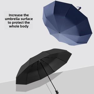 Nouveau Parapluie d'affaires portable pour homme, manuel, à 10 baleines, pliant en trois sections, ouverture manuelle, de haute qualité, avec logo, personnalisable, idéal comme cadeau - Product Image 2