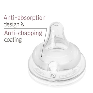 Tetina de Silicona Suave de 4 Etapas para Bebés de 6 Meses en Adelante, Tetina de Biberón con Válvula de Aire Anti Cólicos, Tetina de Silicona de Cuello Ancho GGO MI - Product Image 1