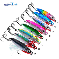 Leurre Jig Métallique 7g-30g pour Pêche depuis le Côté, Jigging Lent, Appât Dur Artificiel Coulant pour Bar en Eau Salée et Pêche en Bateau