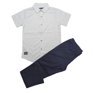 Set di Camicia e Pantaloni a Righe in Tessuto 100% Cotone per Ragazzi, Vendita all'Ingrosso - Product Image 2