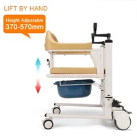 Vente chaude : Équipement de levage manuel pour le transport des patients âgés, chaise de transfert, chaise de toilette, fauteuil roulant pour voiture