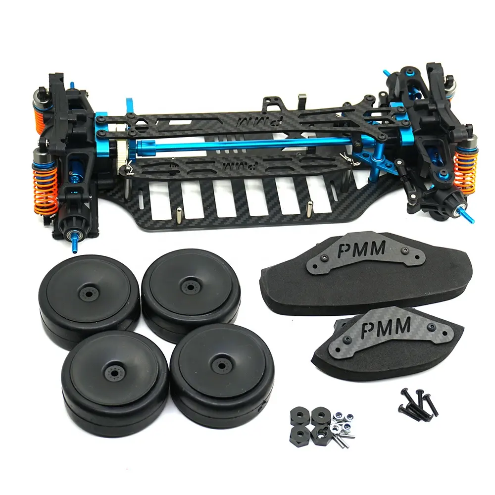 1 Set Aluminium Alloy & Carbon Fiber Shaft Drive 1/10 4WD Touring Car Frame Chassis Body Kit for Tamiya TT01 TT01E Parts