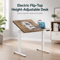 Bureau réglable électrique à double moteur intelligent avec panneau rabattable partiel, en acier laminé à froid, design simple