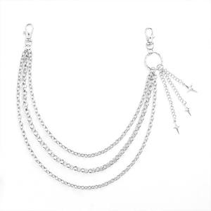 Chaîne de taille unisexe en argent tibétain avec pendentif étoile, style punk rétro urbain, à boucles multiples, pour usage quotidien - Product Image 5