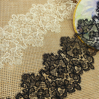 Dentelle française en fil de soie de poisson avec paillettes légères, garniture de dentelle pour robe de mariée, accessoires de soirée
