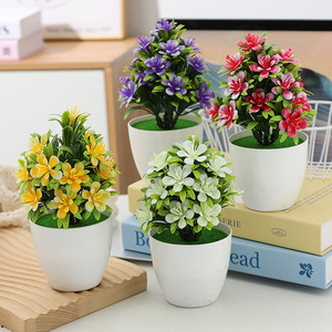Plante artificielle miniature en <span class=keywords><strong>pot</strong></span> pour bureau et intérieur, décoration de maison, plante artificielle en plastique pour table, vente en gros - Product Image 4