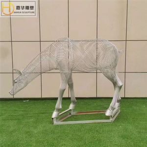 Escultura de Ciervo Hueca de Acero Inoxidable Jiahua para Jardín, Figura Animal Hecha a Mano para Montar en el Suelo - Product Image 3