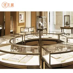 Custom Round Jewelry Store Display Showcase Luxury Jewelry Display Showcase Set Exclusive Retail Jewelry Store Fixtures