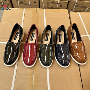 Comfortable Women's Chunky Heel Loafers Breathable Patent Leather Slip-On Winter Shoes for Casual & Party Use - Product Image 2
