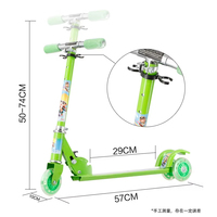 Trottinette enfant Jumon réglable, 3 roues, roues en plastique, lumières clignotantes, pliable, en alliage d'aluminium, hauteur réglable